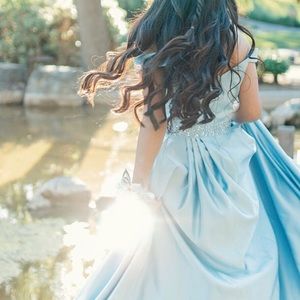 BLUE CINDERELLA PROM DRESS